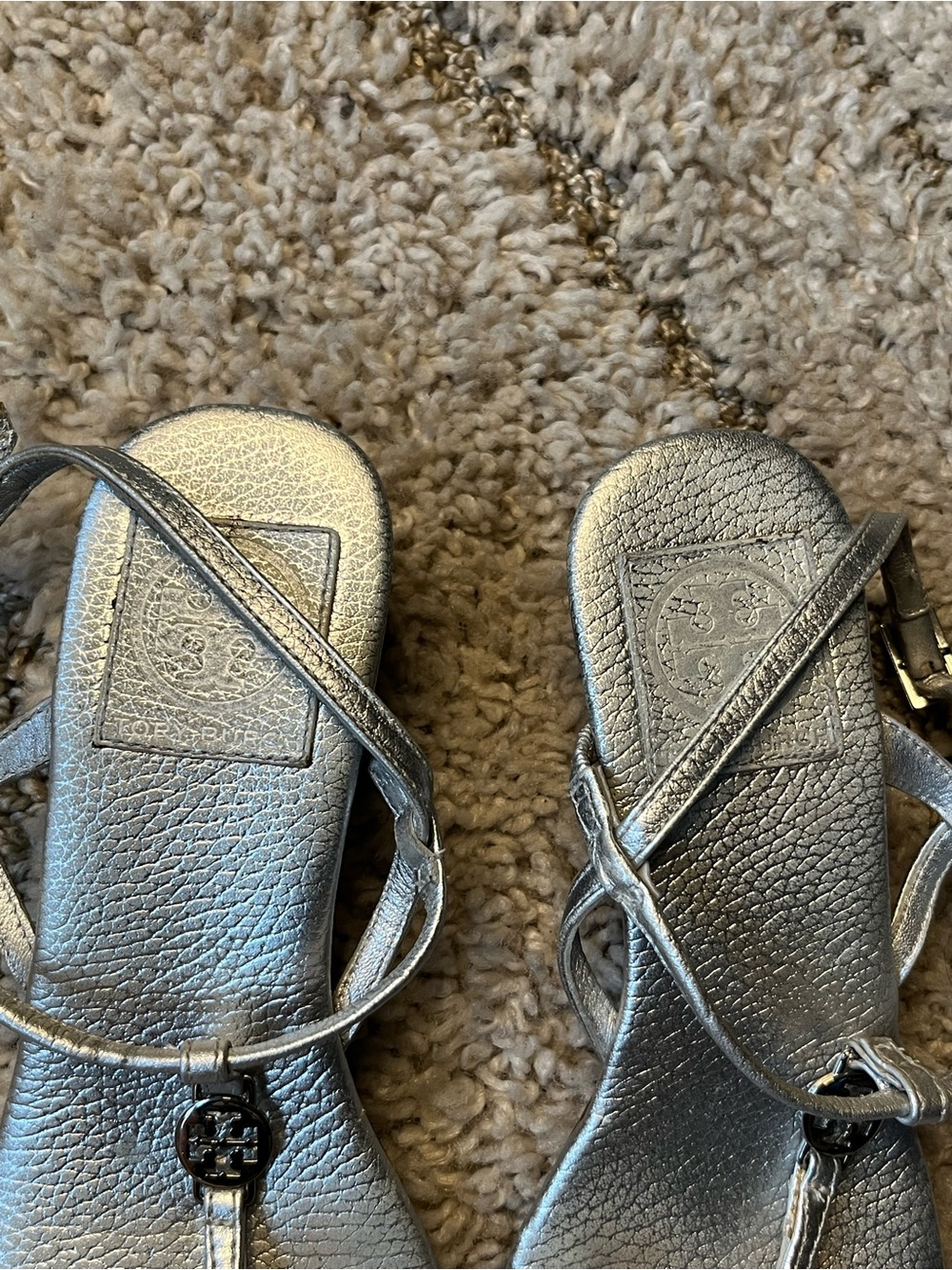 Tory Burch silver metallic wedge sandals - Picture 9 of 9